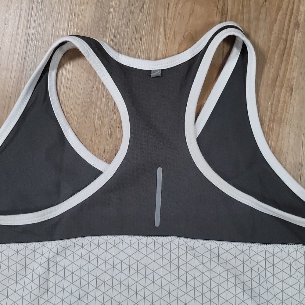🔺️ Nike White & Gray Dri-Fit Racerback Tanktop Large - Picture 4 of 11